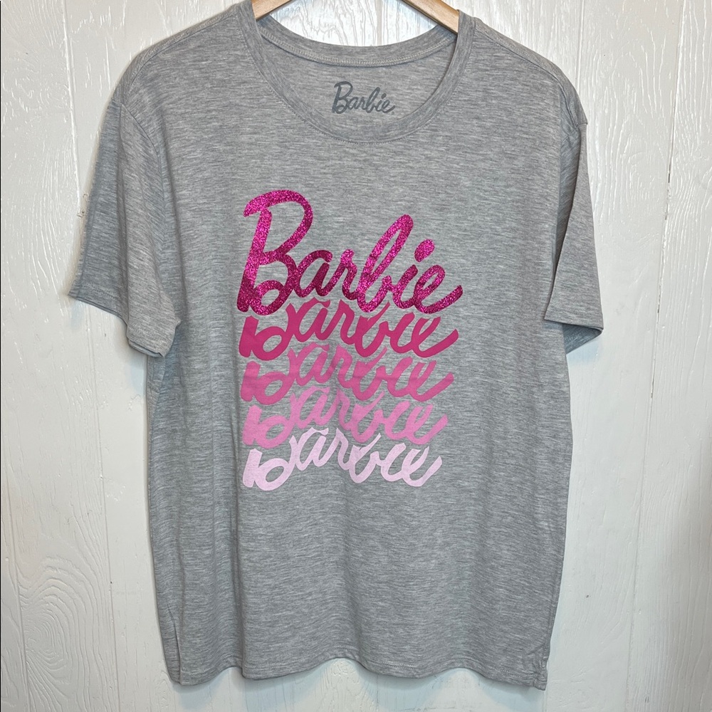 Barbie Gray T-Shirt with Pink Logo